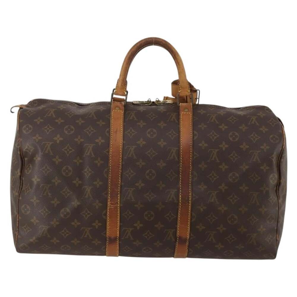 Louis Vuitton Monogram Keepall 50 Travel Bag Brown